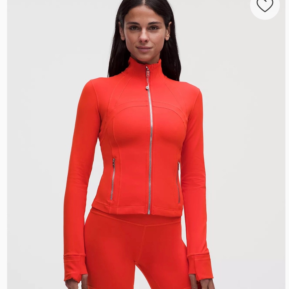 Lululemon Bright Red Zip-Up Active define cropped Jacket Size 12
